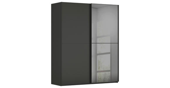 SCHWEBETÜRENSCHRANK  in Graphitfarben  - Graphitfarben, KONVENTIONELL, Glas/Holzwerkstoff (201/223/68cm) - Novel