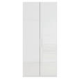 DREHTÜRENSCHRANK 101/223/61 cm,  in Weiß, 2-türig  - Weiß, Basics, Glas/Holzwerkstoff (101/223/61cm) - Novel