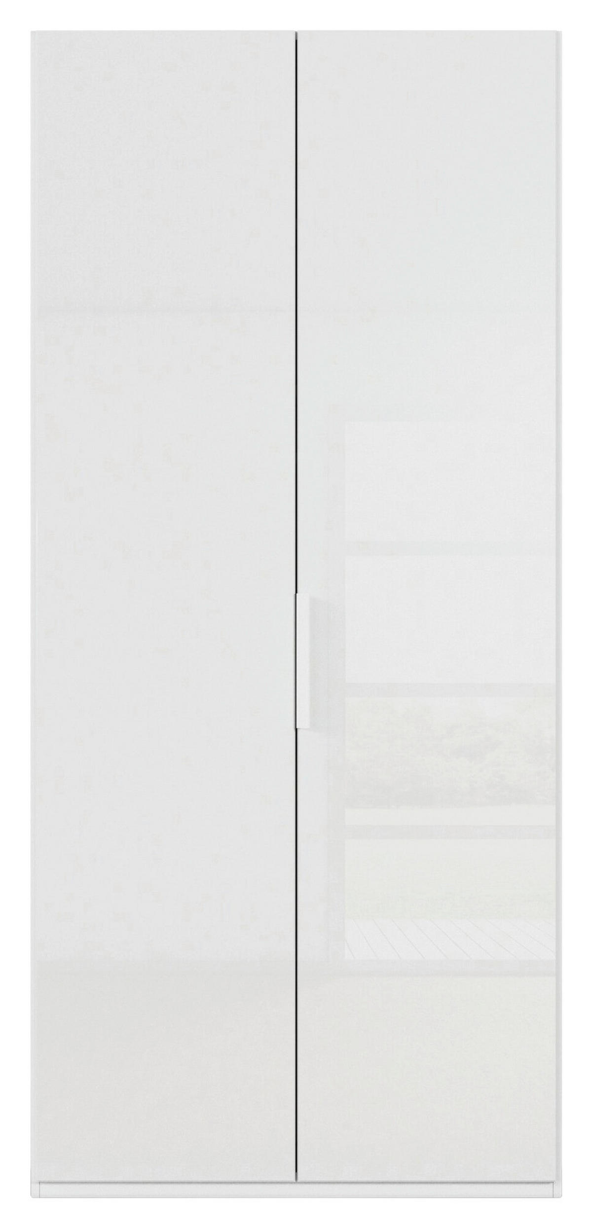 DREHTÜRENSCHRANK 101/223/61 cm,  in Weiß, 2-türig  - Weiß, Basics, Glas/Holzwerkstoff (101/223/61cm) - Novel