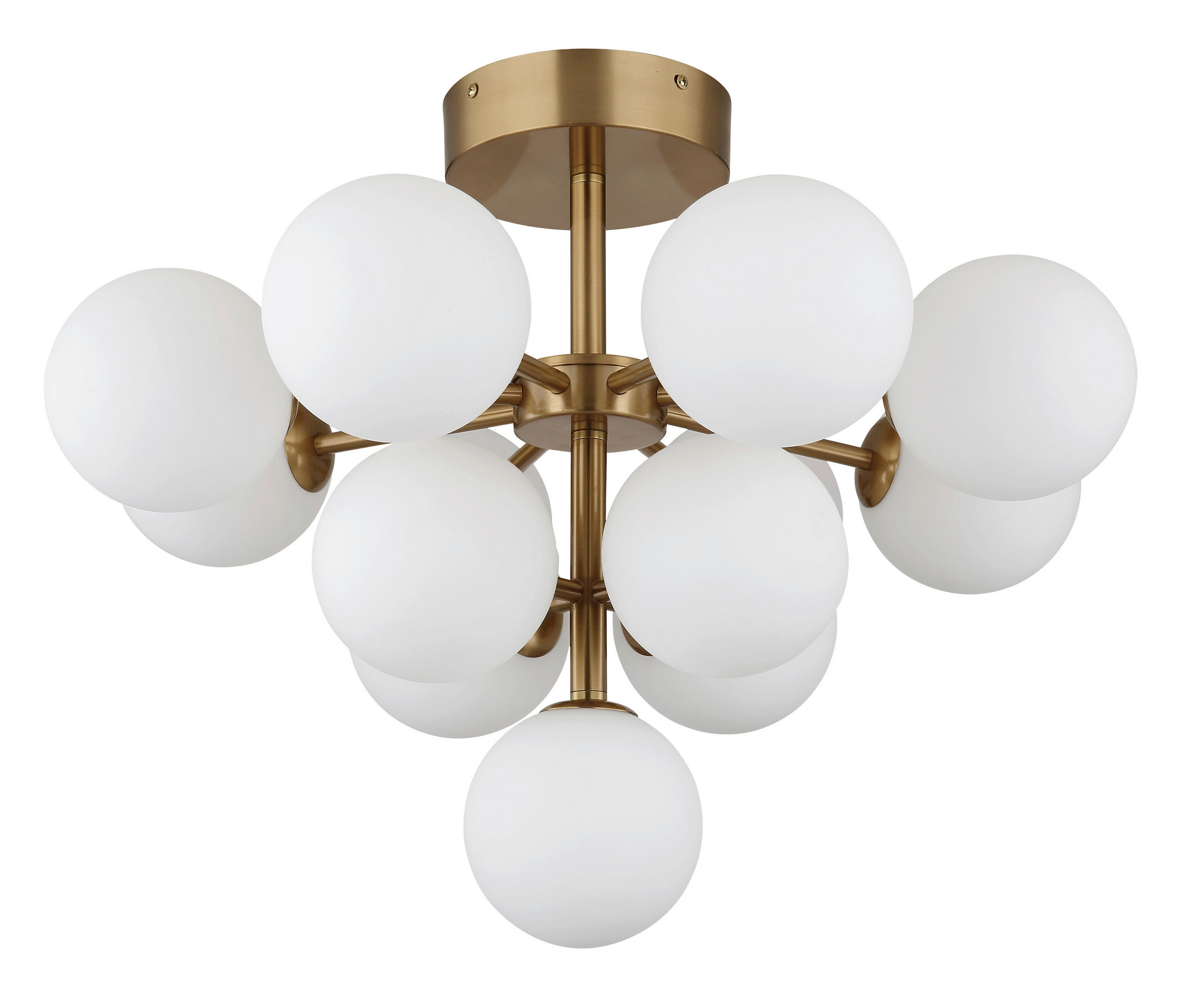 DECKENLEUCHTE GRAPPY 56/43 cm   - Goldfarben/Opal, LIFESTYLE, Glas/Metall (56/43cm) - Globo