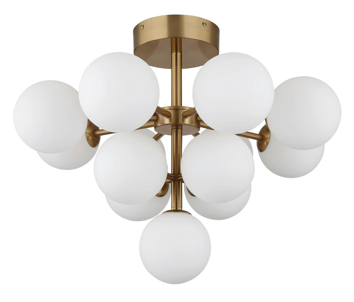 DECKENLEUCHTE GRAPPY 56/43 cm   - Goldfarben/Opal, LIFESTYLE, Glas/Metall (56/43cm) - Globo