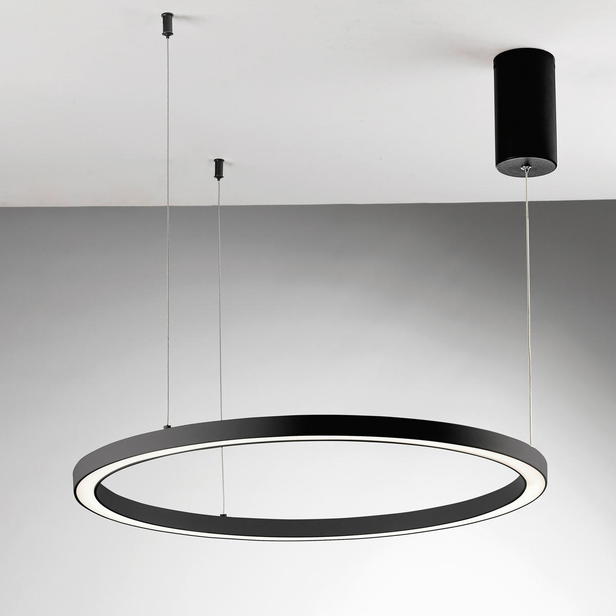LED-HÄNGELEUCHTE Luce Ambiente e Design 80/150 cm   - Schwarz/Weiß, Design, Kunststoff/Metall (80/150cm)