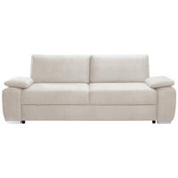 SCHLAFSOFA in Cord Creme, Beige, Ecru  - Chromfarben/Ecru, Design, Holzwerkstoff/Kunststoff (258/100/148cm) - Stylife
