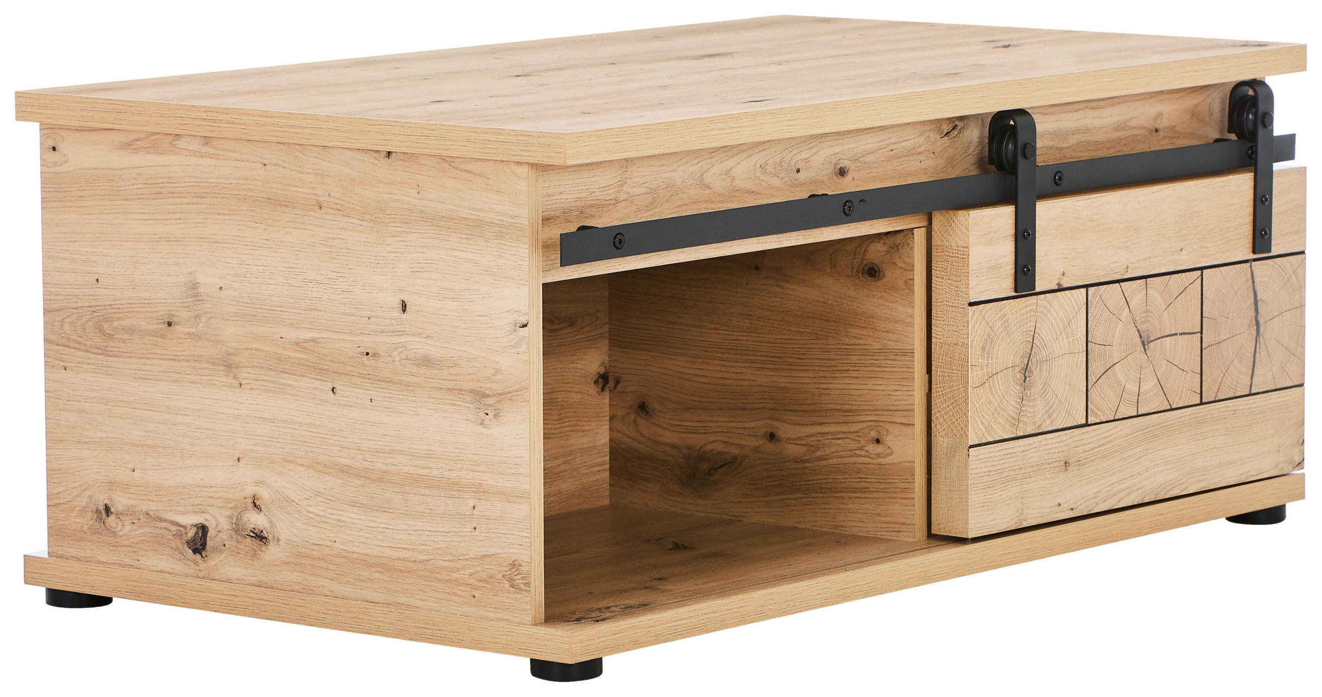 KONFERENČNÝ STOLÍK, čierna, farba duba, kov, kompozitné drevo, 100/43/60 cm - čierna/farba duba, Lifestyle, kov/kompozitné drevo (100/43/60cm) - MID.YOU