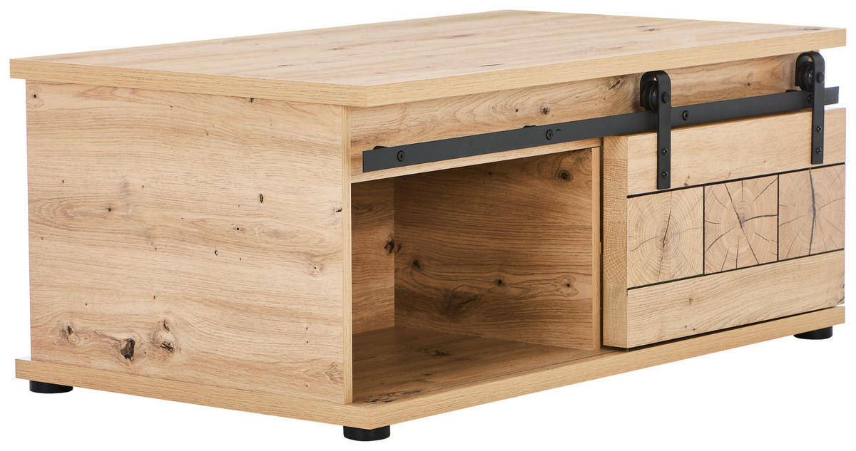KONFERENČNÝ STOLÍK, čierna, farba duba, kov, kompozitné drevo, 100/43/60 cm - čierna/farba duba, Lifestyle, kov/kompozitné drevo (100/43/60cm) - MID.YOU