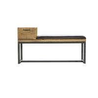 HALLBÄNK 110/59,5/41,5 cm  - svart/pinjefärg, Trend, metall/trä (110/59,5/41,5cm) - Ambia Home