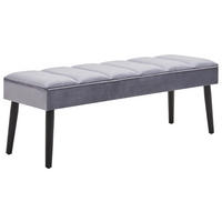 SITZBANK 120/43/40 cm Samt Grau, Schwarz Holz  - Schwarz/Grau, LIFESTYLE, Holz/Textil (120/43/40cm) - Xora