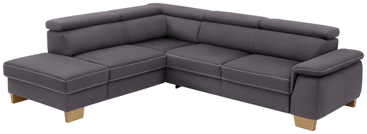 ECKSOFA Grau Mikrofaser  - Eichefarben/Beige, LIFESTYLE, Holz/Textil (226/273cm) - Beldomo System