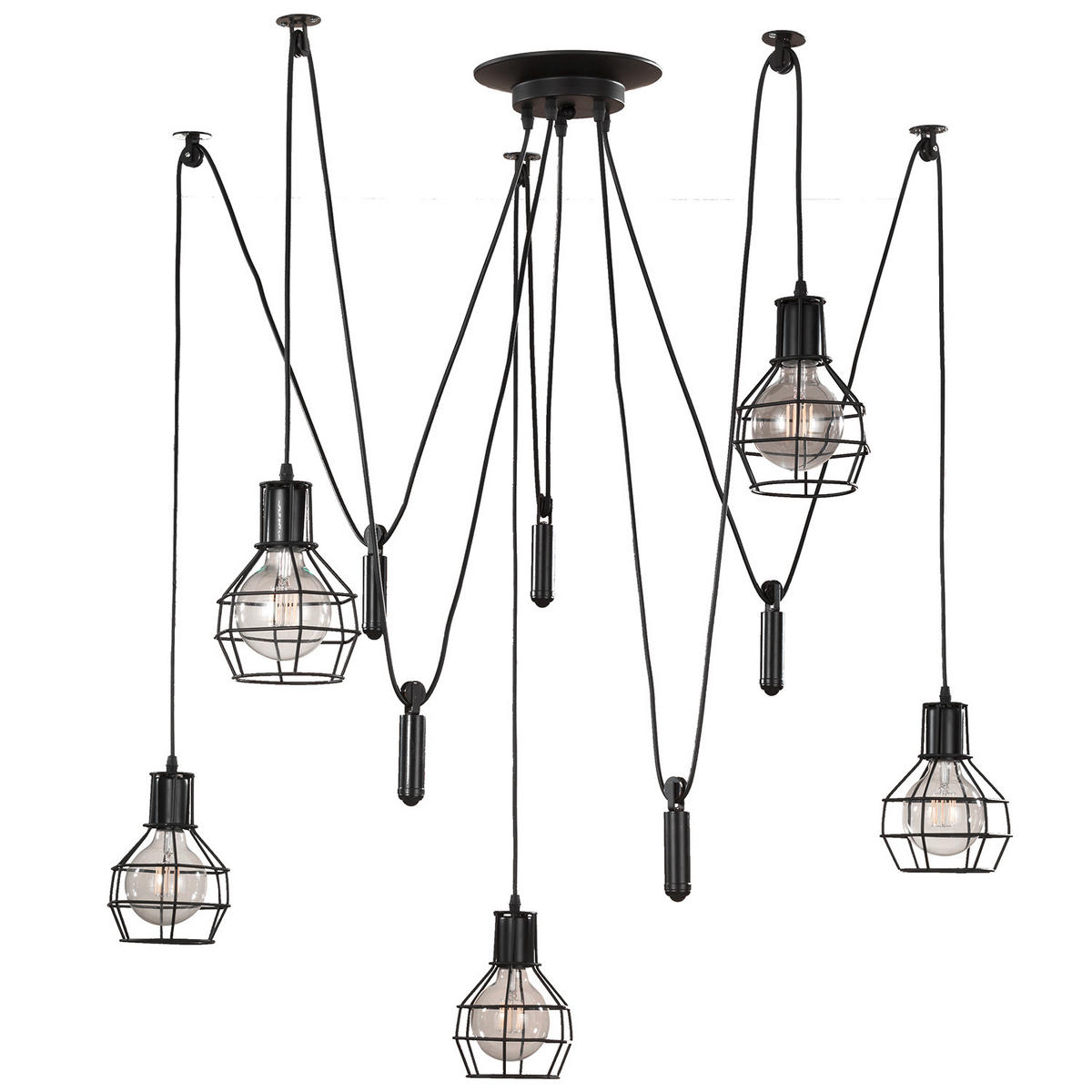 HÄNGELEUCHTE 90/90 cm   - Schwarz, LIFESTYLE, Metall (90/90cm)