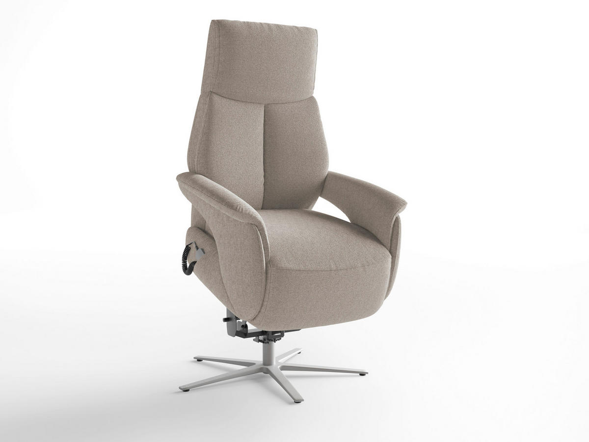 RELAXAČNÉ KRESLO, textil, taupe - strieborná/taupe, Basics, kov/textil (75/110/85cm) - Sit & More