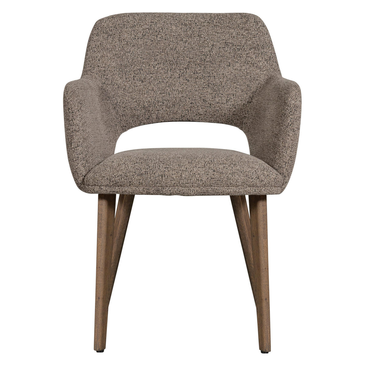 ARMLEHNSTUHL-SET 2 Stück  in Chenille, Webstoff  - Taupe/Braun, MODERN, Holz/Textil (61/86/60cm) - Livetastic