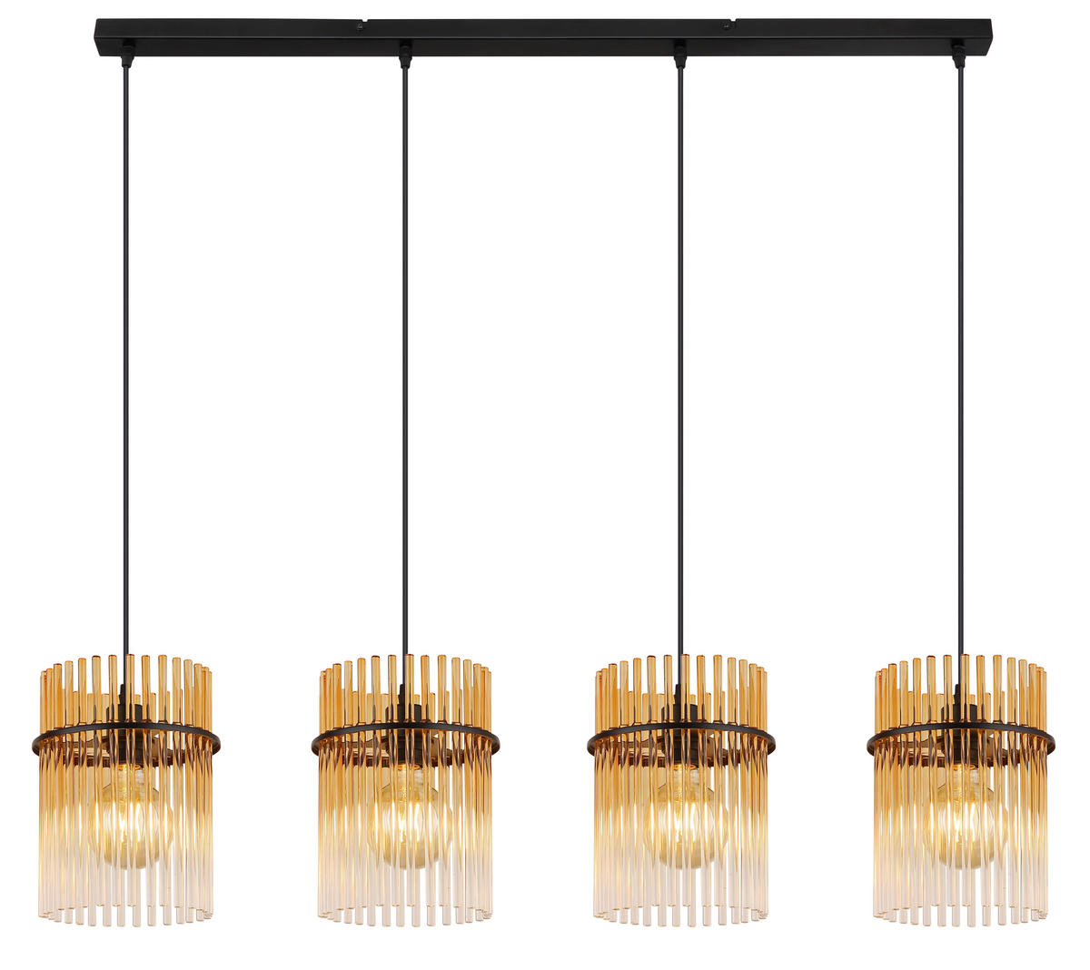 HÄNGELEUCHTE GORLEY 110/20/140 cm   - Klar/Bernsteinfarben, Basics, Glas/Kunststoff (110/20/140cm) - Globo