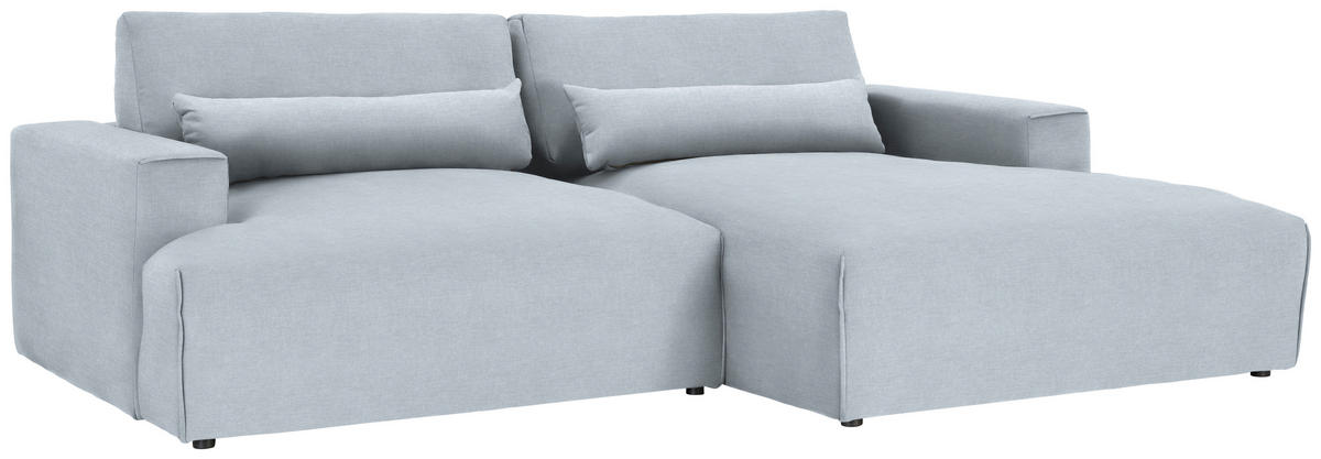 ECKSOFA Felicia in Struktur Silberfarben  267/187 cm  - Silberfarben/Schwarz, Design, Kunststoff/Textil (267/187cm) - Stylife