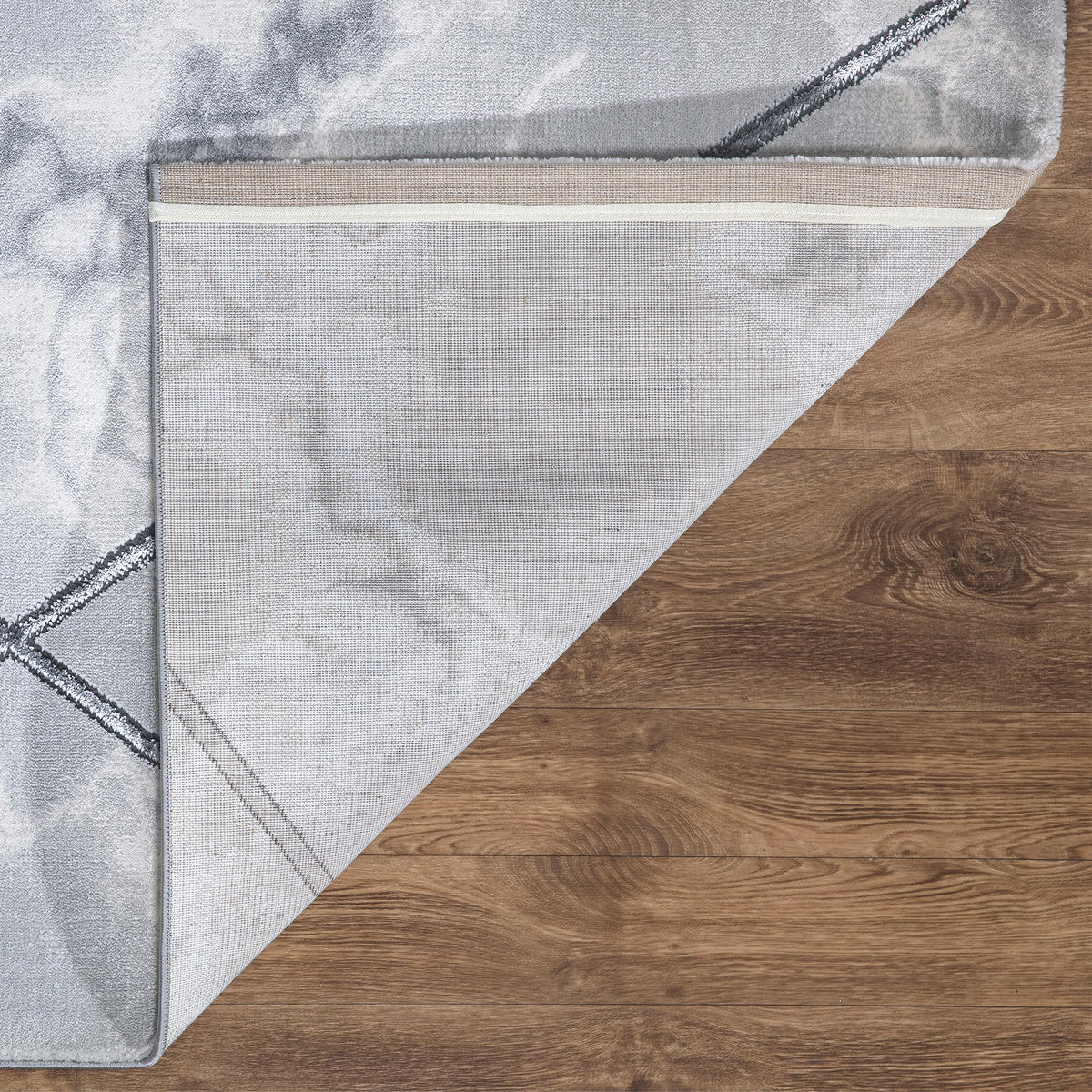 WEBTEPPICH 80/150 cm 38814 Silberfarben, Dunkelgrau  - Dunkelgrau/Silberfarben, LIFESTYLE, Textil (80/150cm) - Novel