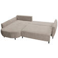ECKSOFA  in Chenille Taupe  200/285 cm  - Taupe/Schwarz, MODERN, Textil/Metall (200/285cm) - Carryhome