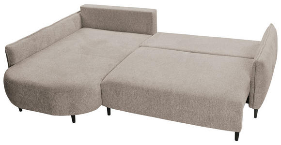 ECKSOFA  in Chenille Taupe  200/285 cm  - Taupe/Schwarz, MODERN, Textil/Metall (200/285cm) - Carryhome