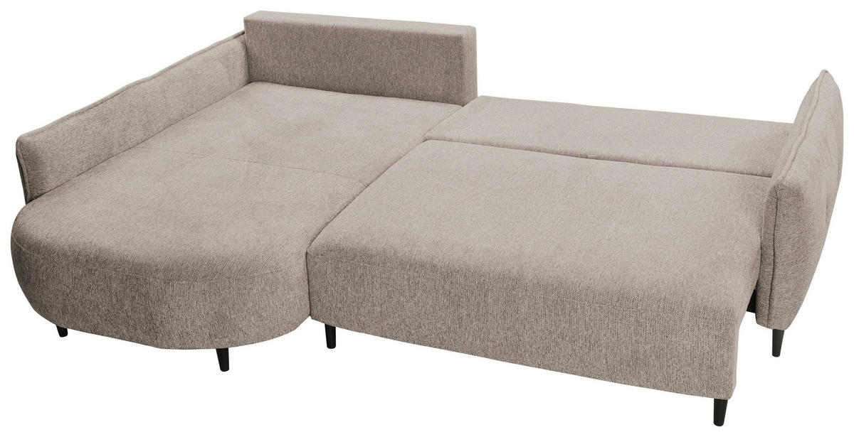 ECKSOFA  in Chenille Taupe  200/285 cm  - Taupe/Schwarz, MODERN, Textil/Metall (200/285cm) - Carryhome