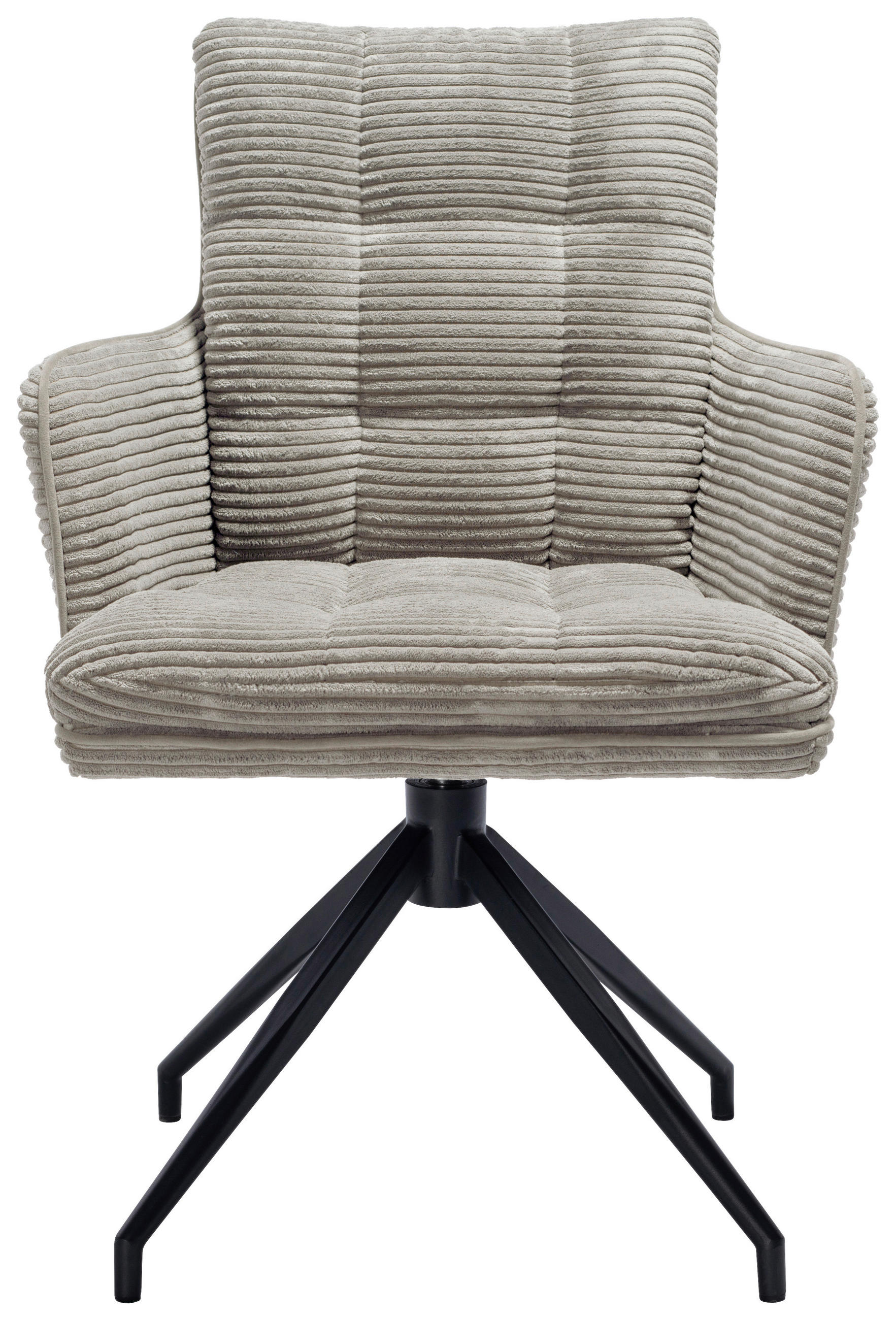 ARMLEHNSTUHL  in Eisen Cord  - Hellgrau/Schwarz, Design, Textil/Metall (66/89/64cm) - Stylife