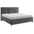 POLSTERBETT gepolstertes Kopfteil, Lattenrost Anthrazit 140/200 cm  - Anthrazit/Schwarz, MODERN, Holz/Textil (140/200cm) - Carryhome