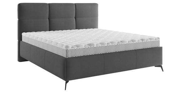 POLSTERBETT gepolstertes Kopfteil, Lattenrost Anthrazit 140/200 cm  - Anthrazit/Schwarz, MODERN, Holz/Textil (140/200cm) - Carryhome