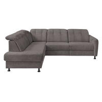 ECKSOFA in Chenille Graubraun  - Graubraun/Schwarz, Modern, Textil/Metall (198/270cm) - Livetastic
