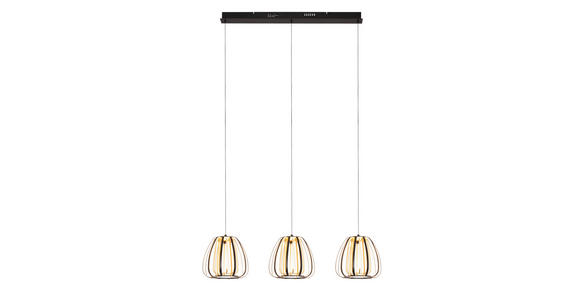 LED-HÄNGELEUCHTE 95/23/150 cm - Goldfarben/Schwarz, Design, Kunststoff/Metall (95/23/150cm) - Novel