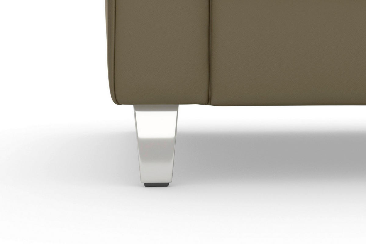 SESSEL in Echtleder Olivgrün  - Chromfarben/Olivgrün, Basics, Leder/Metall (101/84/93cm) - Sit & More