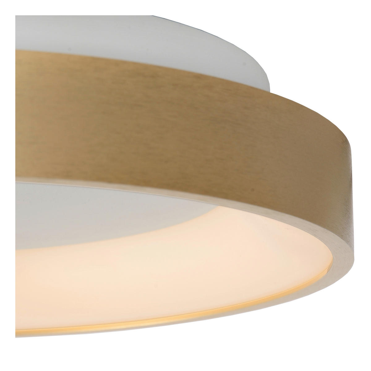 LED-DECKENLEUCHTE 28/6 cm   - Messingfarben/Opal, Design, Kunststoff/Metall (28/6cm) - Lucide