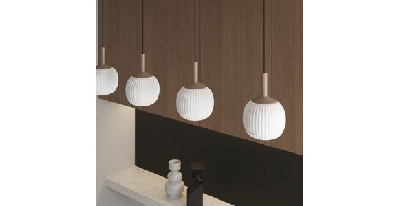 LED-HÄNGELEUCHTE 114/15/150 cm  - Weiß, Design, Glas/Metall (114/15/150cm) - Novel