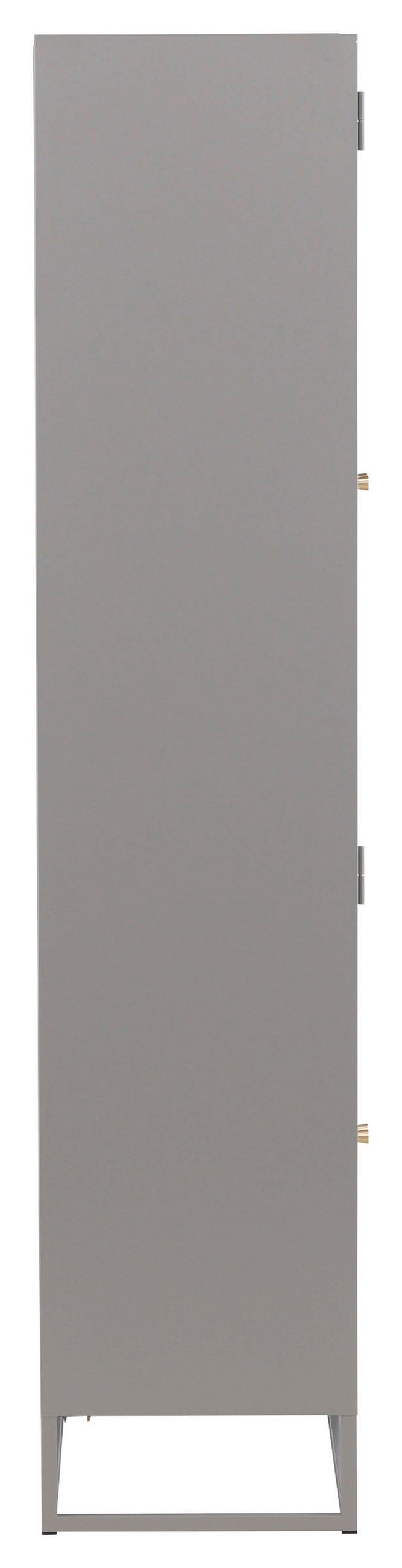 VITRINSKÅP  i ljusgrå  - ljusgrå, Design, metall/glas (80/190/41cm) - Livetastic