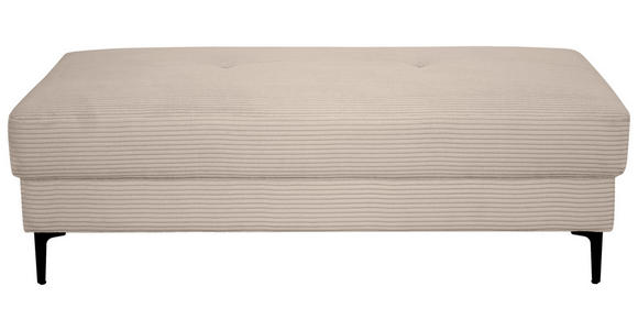 HOCKER Cord Beige - Beige/Schwarz, Design, Textil/Metall (140/45/80cm) - Xora