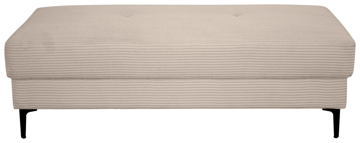 HOCKER Cord Beige  - Beige/Schwarz, Design, Textil/Metall (140/45/80cm) - Xora