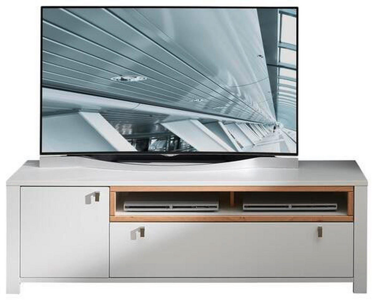 COMODĂ TV 162/51/47 cm  - culoare nichel/culoare lemn fag, Basics, metal/lemn (162/51/47cm) - Cantus