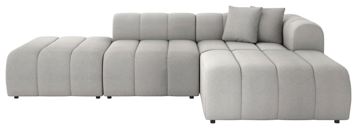 ECKSOFA Grau Webstoff Zierkissen  - Schwarz/Grau, LIFESTYLE, Kunststoff/Textil (289/178cm) - Milino