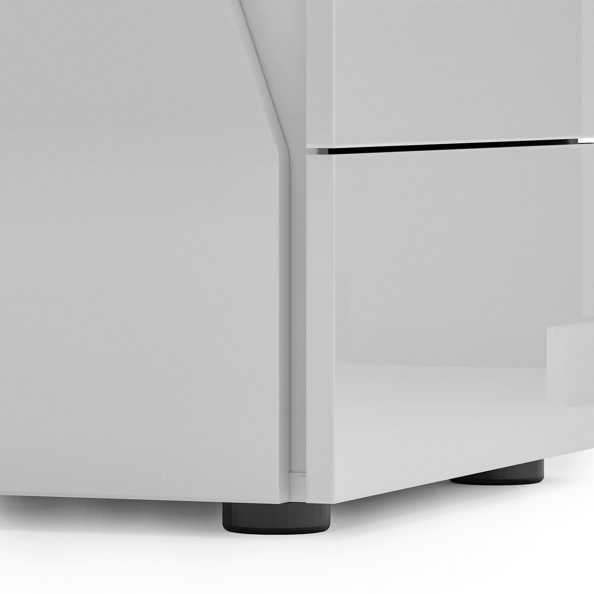 NACHTSCHRANK 48,3/59,5/44,3 cm  - Schwarz/Weiß, Design, Holzwerkstoff/Kunststoff (48,3/59,5/44,3cm) - Novel
