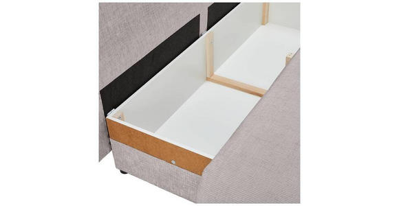 SCHLAFSOFA mit Liegefunktion, Rücken echt Chenille Beige - Beige/Schwarz, KONVENTIONELL, Holz/Textil (212/97/105cm) - Carryhome