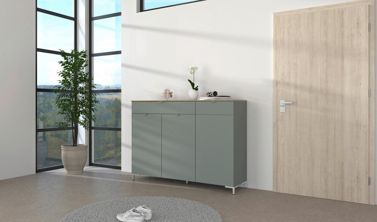 SIDEBOARD  in 150/101/41 cm  - Schilfgrün/Silberfarben, Design, Holzwerkstoff/Metall (150/101/41cm)