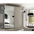 SCHWEBETÜRENSCHRANK  in Sandfarben  - Sandfarben/Chromfarben, Design, Glas/Holzwerkstoff (200/222/68cm) - Moderano