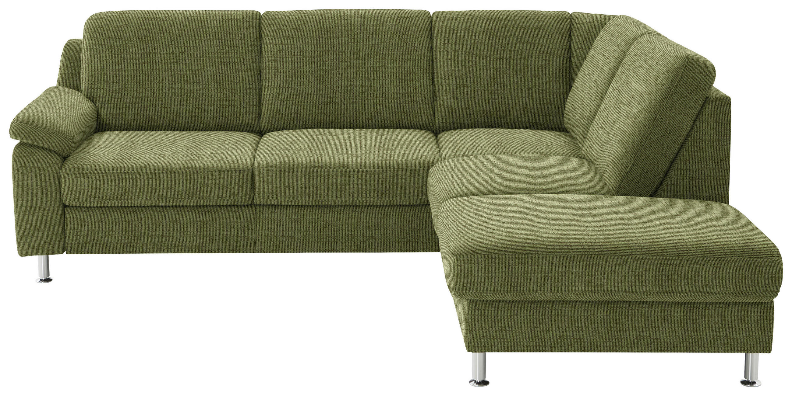 ECKSOFA in Webstoff Grün  - Alufarben/Grün, Konventionell, Textil/Metall (241/200cm) - Beldomo System