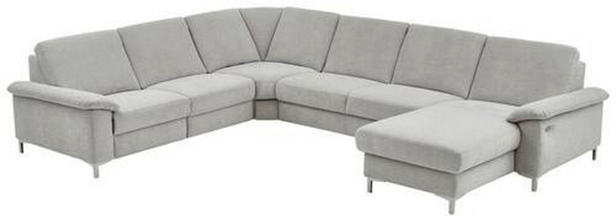 WOHNLANDSCHAFT in Chenille Silberfarben, Hellgrau  - Silberfarben/Hellgrau, Design, Textil/Metall (265/333/170cm) - Dieter Knoll
