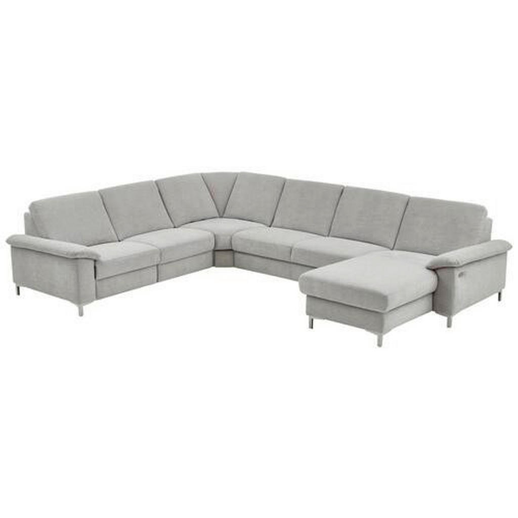 Thumbnail - Dieter Knoll Wohnlandschaft, Silber, Hellgrau, Textil, Uni, 6-Sitzer, U-Form, 333x265 cm, Goldenes M, Typenauswahl, Fußa...
