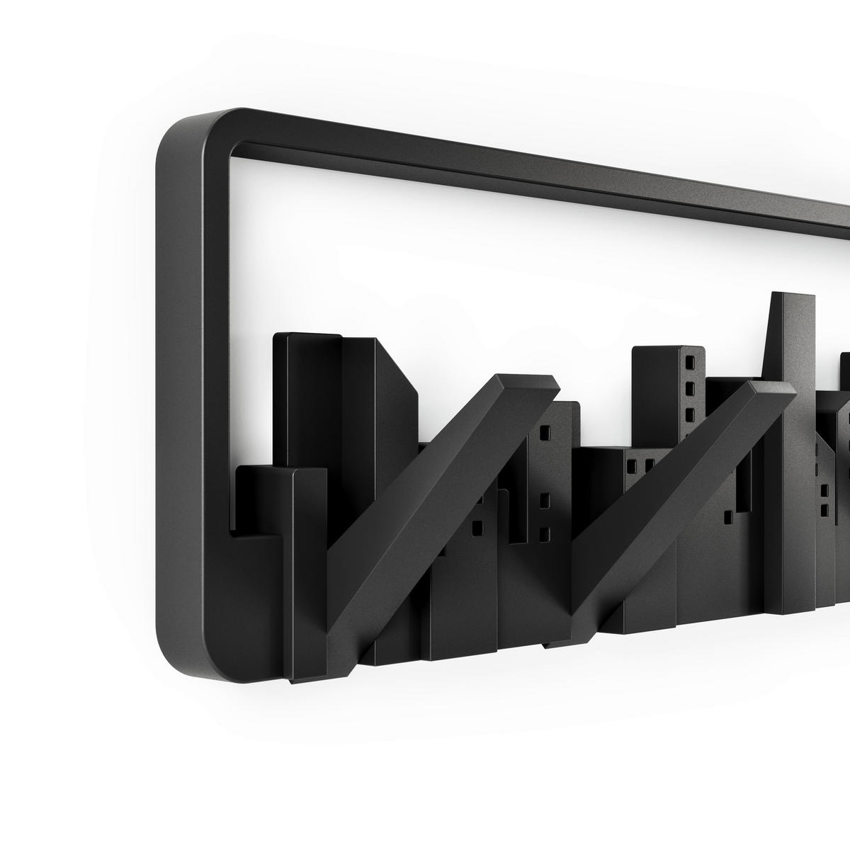 WANDGARDEROBE  in Schwarz  - Schwarz, Basics, Kunststoff (50/15/3cm) - Umbra