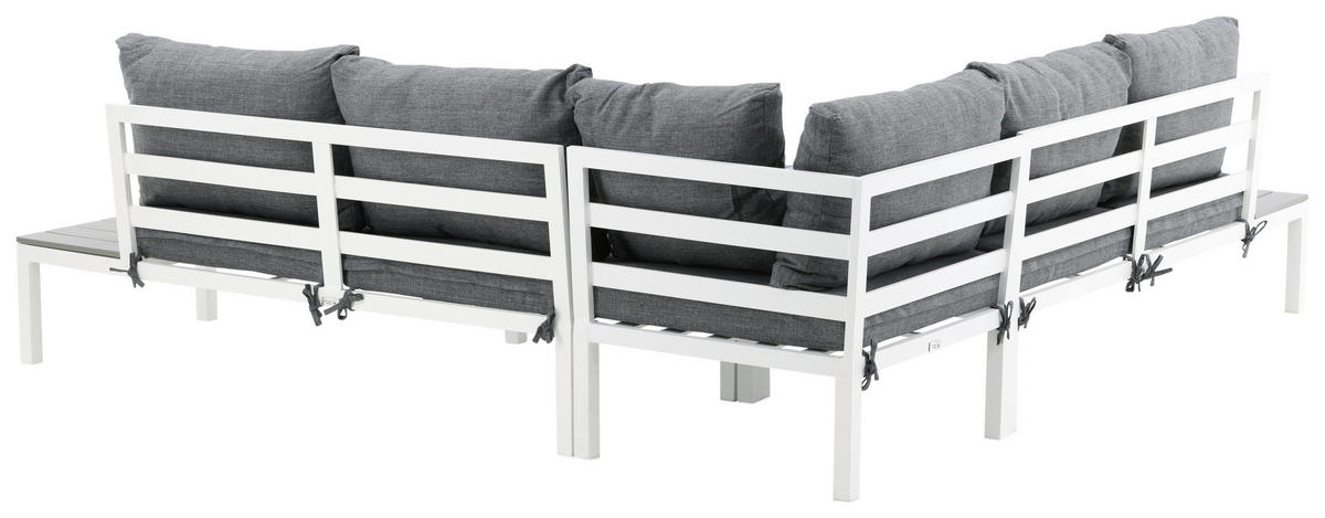 LOUNGEGARNITUR 133/167 cm Aluminium  - Weiß, KONVENTIONELL, Metall (133/167cm) - Gardenson