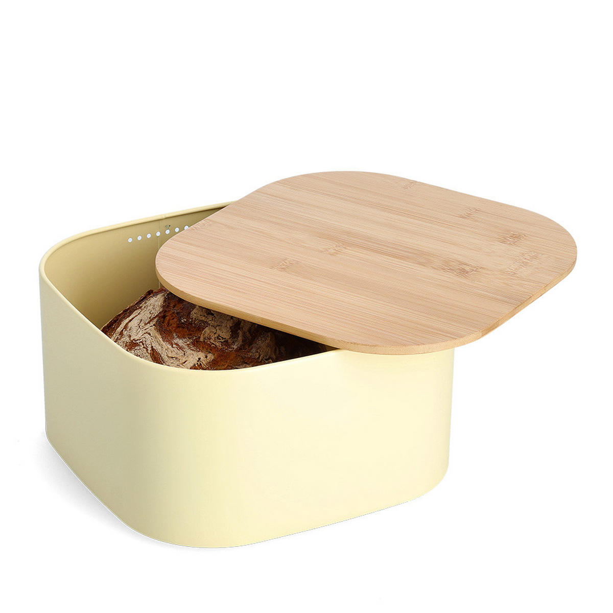 BROTKASTEN - Gelb, Basics, Holz/Metall (27/27/15cm) - Zeller Present