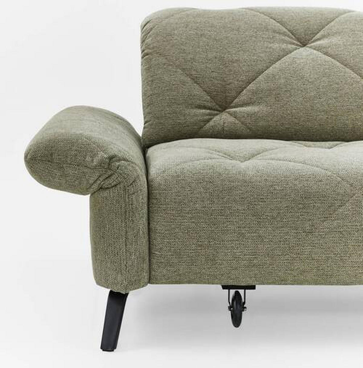 ECKSOFA in Webstoff Grün  - Schwarz/Grün, Design, Textil/Metall (173/244cm) - Moderano