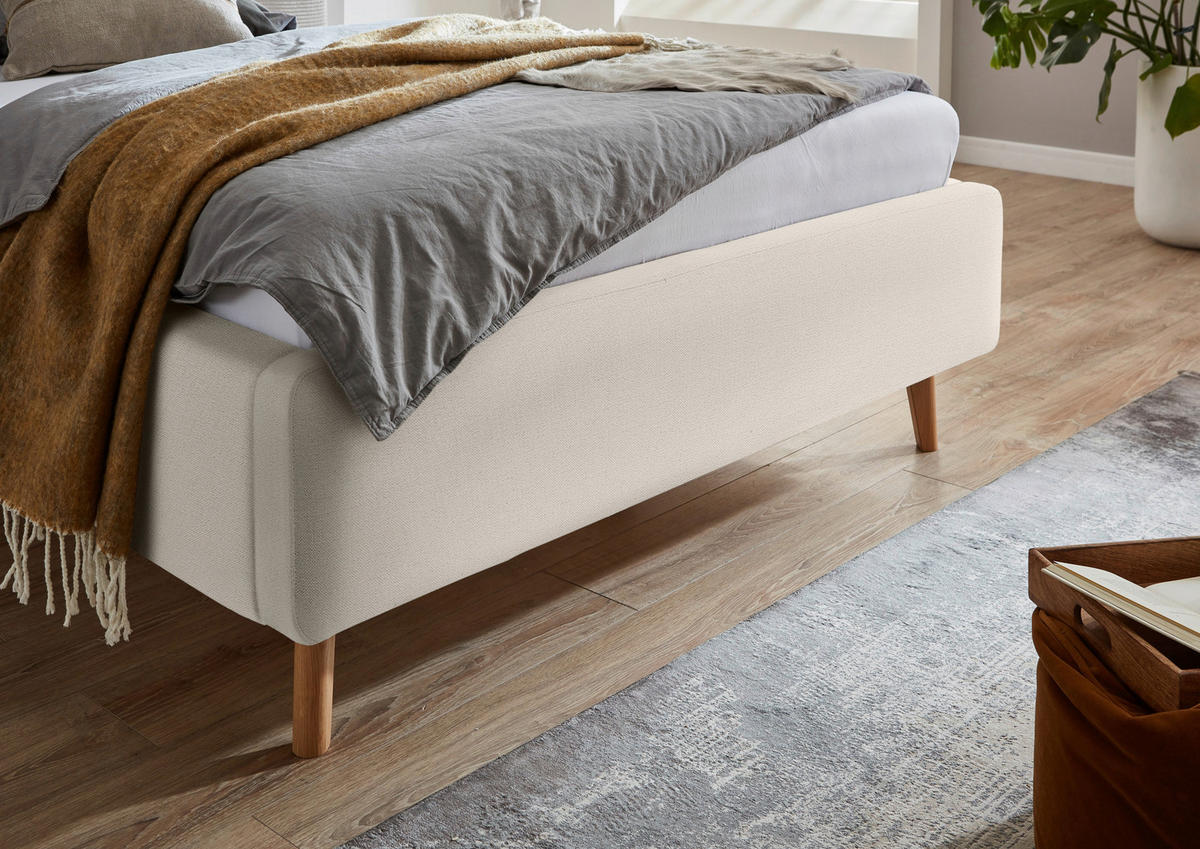 POLSTERBETT 140/200 cm  in Beige  - Eichefarben/Beige, Design, Holz/Textil (140/200cm) - Xora