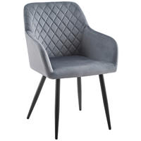 ARMLEHNSTUHL  in Eisen Webstoff  - Schwarz/Grau, Design, Textil/Metall (57/84,5/59cm) - Ti'me