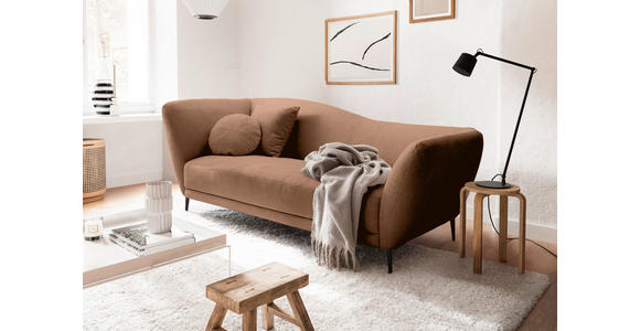 RÉCAMIERE Braun Chenille Zierkissen, Rücken echt  - Schwarz/Braun, KONVENTIONELL, Textil/Metall (224/70/97cm) - Hom`in