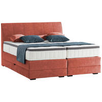 BOXSPRINGBETT 160/200 cm  in Koralle  - Wengefarben/Koralle, KONVENTIONELL, Holz/Textil (160/200cm) - Novel