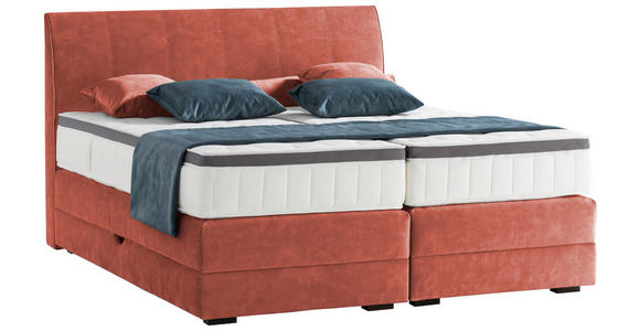 BOXSPRINGBETT 200/200 cm  in Koralle  - Wengefarben/Koralle, KONVENTIONELL, Holz/Textil (200/200cm) - Novel